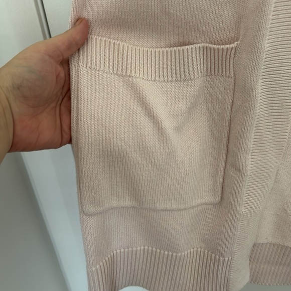 MICHAEL KORS - pink long vest pockets open cardigan size small casual cashmere - Picture 3 of 7